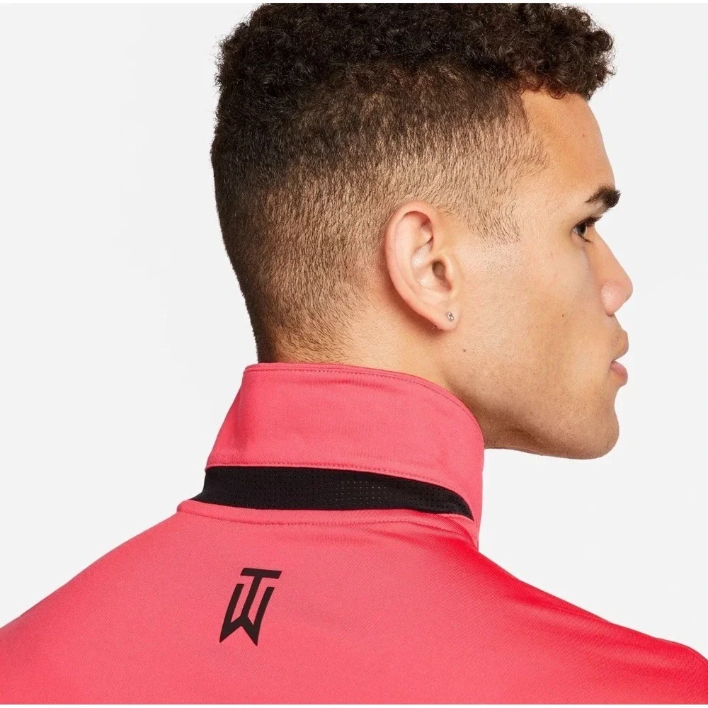 Nike Golf Tiger Woods Collection Stripe Polo XXL DR5318-850 Noble Red Ember Glow